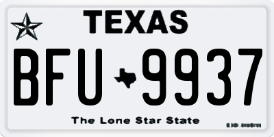 TX license plate BFU9937
