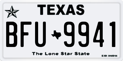 TX license plate BFU9941