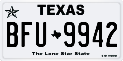 TX license plate BFU9942