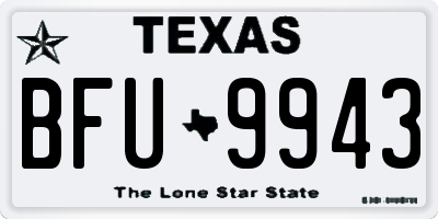 TX license plate BFU9943