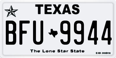 TX license plate BFU9944