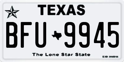 TX license plate BFU9945