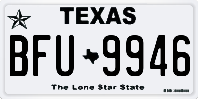 TX license plate BFU9946