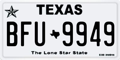 TX license plate BFU9949