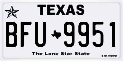 TX license plate BFU9951