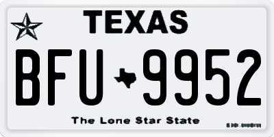 TX license plate BFU9952