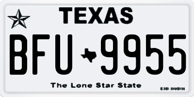 TX license plate BFU9955
