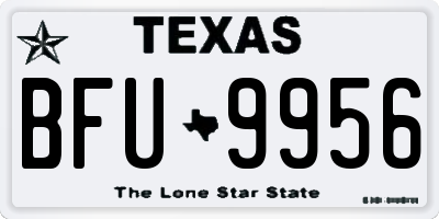 TX license plate BFU9956