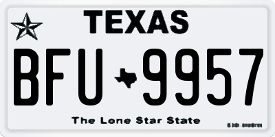 TX license plate BFU9957