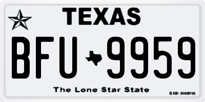 TX license plate BFU9959