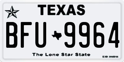 TX license plate BFU9964