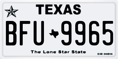 TX license plate BFU9965
