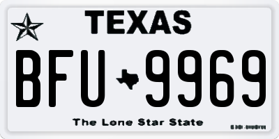 TX license plate BFU9969