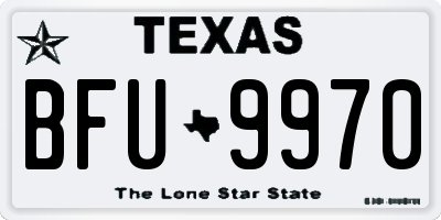 TX license plate BFU9970