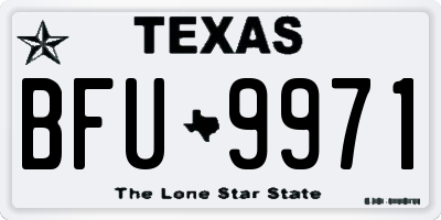 TX license plate BFU9971