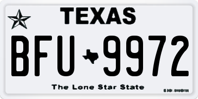 TX license plate BFU9972