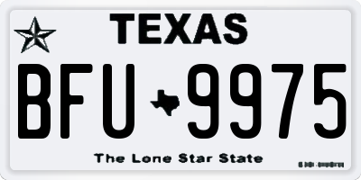 TX license plate BFU9975