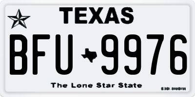 TX license plate BFU9976