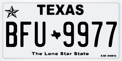 TX license plate BFU9977