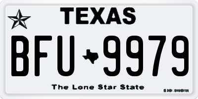 TX license plate BFU9979