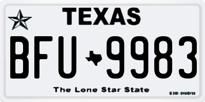 TX license plate BFU9983