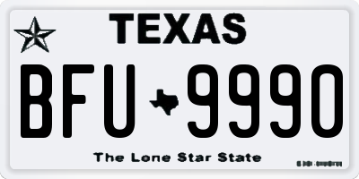 TX license plate BFU9990