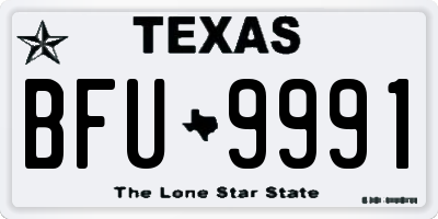 TX license plate BFU9991