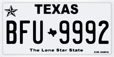 TX license plate BFU9992