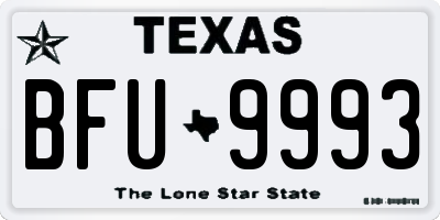 TX license plate BFU9993
