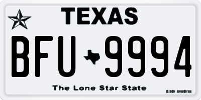 TX license plate BFU9994