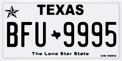 TX license plate BFU9995