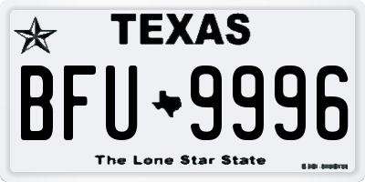 TX license plate BFU9996