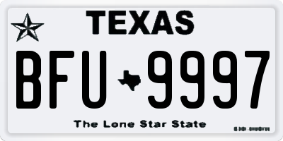 TX license plate BFU9997