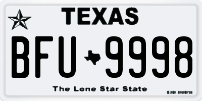 TX license plate BFU9998