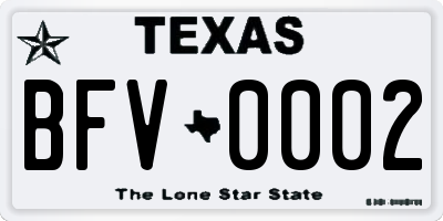 TX license plate BFV0002