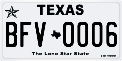 TX license plate BFV0006