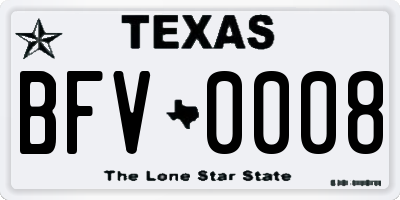 TX license plate BFV0008