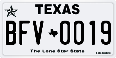 TX license plate BFV0019