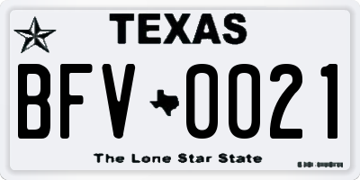 TX license plate BFV0021