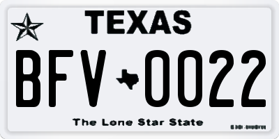 TX license plate BFV0022