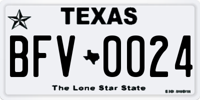 TX license plate BFV0024
