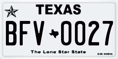 TX license plate BFV0027