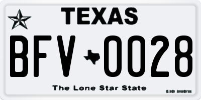 TX license plate BFV0028