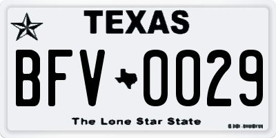TX license plate BFV0029