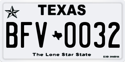 TX license plate BFV0032