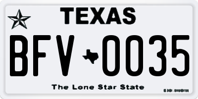 TX license plate BFV0035