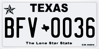 TX license plate BFV0036