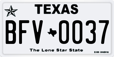 TX license plate BFV0037