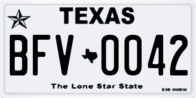 TX license plate BFV0042