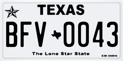 TX license plate BFV0043